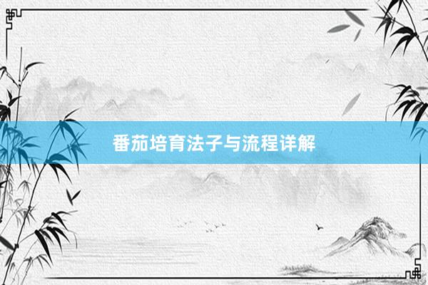 番茄培育法子与流程详解