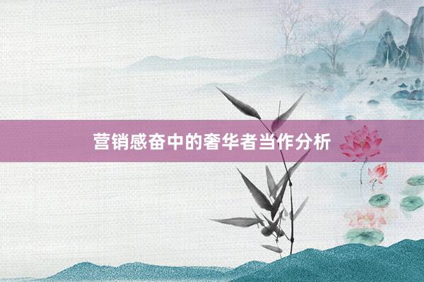 营销感奋中的奢华者当作分析